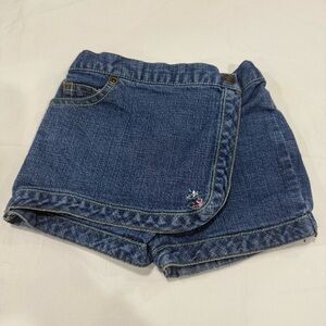 Y2K Wonderkids Classic Blue Denim Skort with Floral Embroidery Size 12 months
